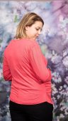 Bluza gravide roz cu cret lateral burtica si cu maneca lunga
