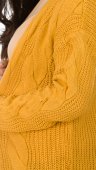 Cardigan tricotat mustar