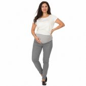 Colanți de Gravide Gri, Bumbac Elastic, Mamitex 