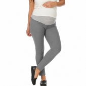 Colanți de Gravide Gri, Bumbac Elastic, Mamitex 