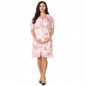 Rochie Scurtă de Gravide Roz – Confort, Stil și Lejeritate