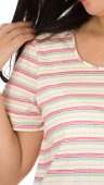 Tricou gravide alb cu dungi colorate