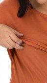 Tricou sarcina si alaptare cu maneca 3/4 culoare caramizie